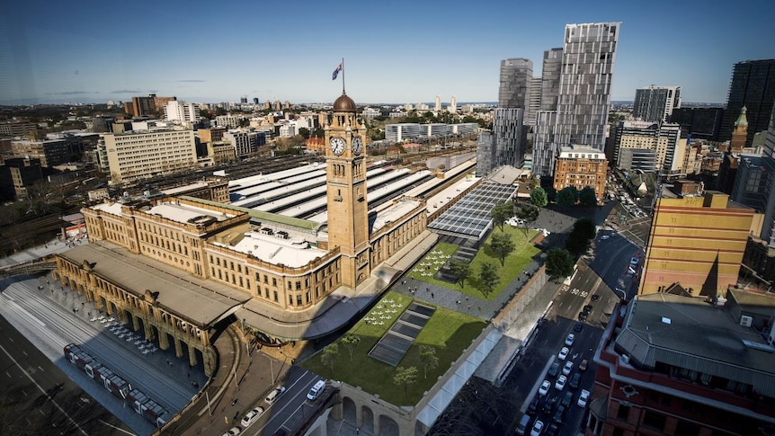 Sydney's skyline around Central Station.