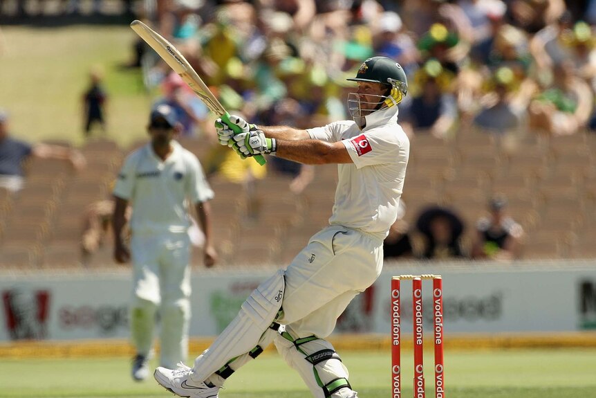 Ricky Ponting plays a pull-shot