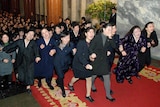 North Koreans mourn their deceased leader Kim Jong-il at the Kumsusan Memorial Palace in Pyongyang