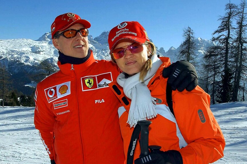 Michael Schumacher and wife Corinne on ski slopes
