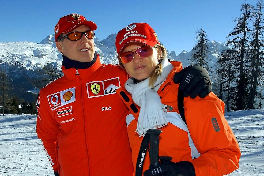 Michael Schumacher and wife Corinne on ski slopes