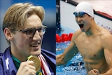 Composite image Mack Horton and Sun Yang, Rio Olympics 2016 swimmers