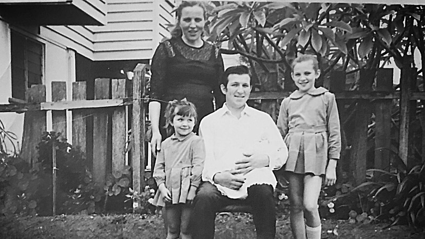 The Caric family in an Australian backyard when Maryanne was a child.