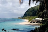 A beach in the south-eastern Samoan village of Lalomanu.