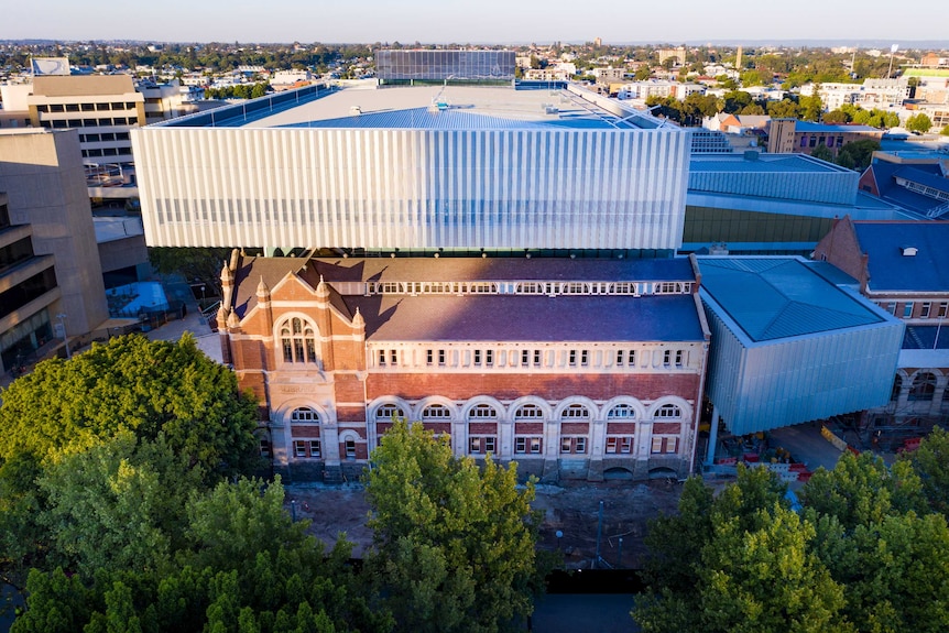An aerial shot of the new WA museum.