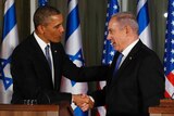 Obama, Netanyahu shake hands in Jerusalem
