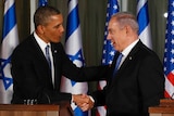 Obama, Netanyahu shake hands in Jerusalem