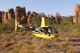 A Robinson R44 at the Lost City