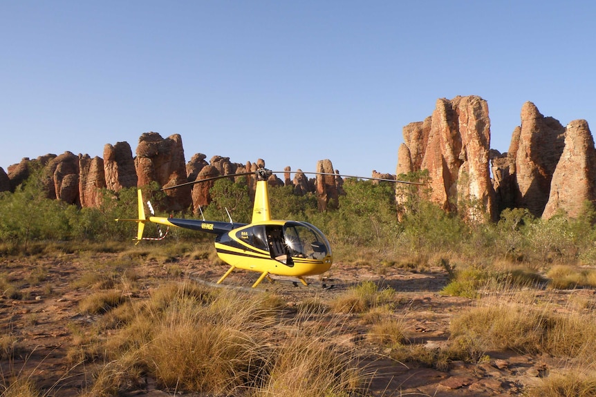 A Robinson R44 at the Lost City
