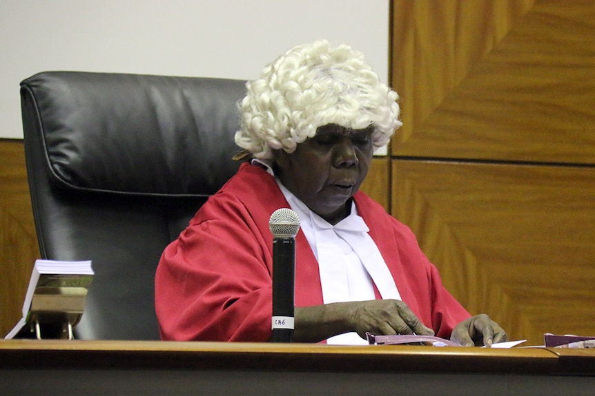 A translator takes on the role of NT Supreme Court judge in a role playing exercise