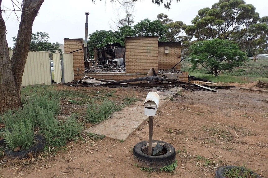 Image of a Norseman home damaged by convicted arsonist Shaun Henry Plunkett in March last year.