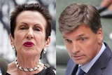 A composite image of Sydney Lord Mayor Clover Moore and Federal Energy Minister Angus Taylor.