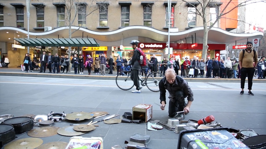 Melbourne busker Paul Guseli