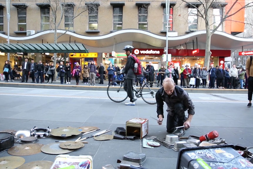 Melbourne busker Paul Guseli