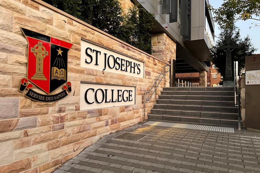 Stairs at entrance to St Joseph's College.