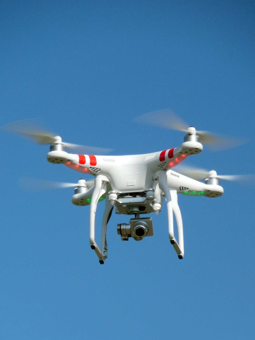 Camera-mounted drone quadcopter