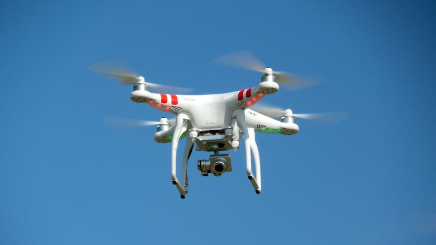 Camera-mounted drone quadcopter