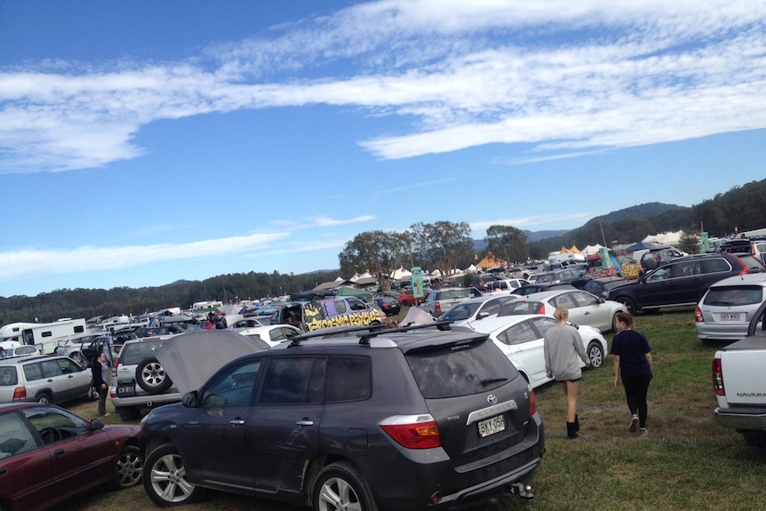 Traffic at Splendour in the Grass campground