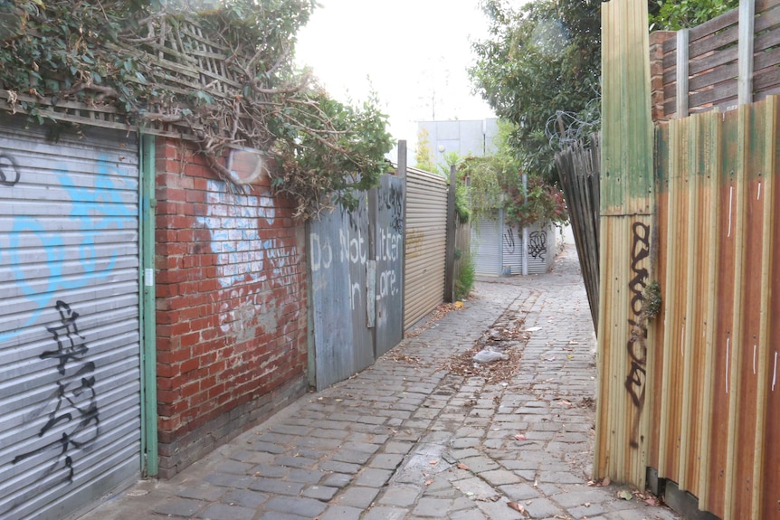 A lane behind 50 Barkly Street, Carlton as it is today.