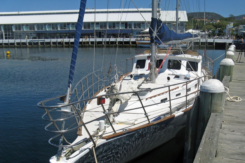 Tasmanian yacht Four Winds tied up at Constitution  Dock,