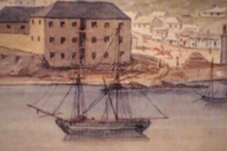Zoomed image of the brig Cyprus