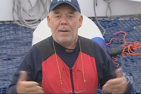 British yachtsman Tony Bullimore on his catarmaran.