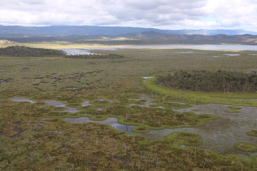 An aerial view of Lake Mitchell