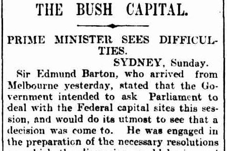 'The Bush Capital' published in the Age on August 24, 1903