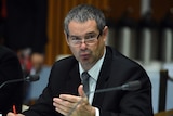 Former Labor senator Stephen Conroy at a Senate Hearing.