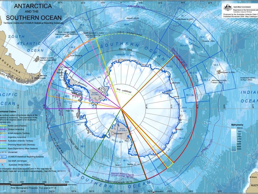 各国对南极的领土主张很多是相互重叠的。
