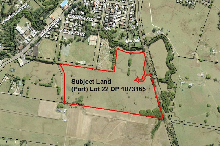 A map of council land at Mullumbimby.