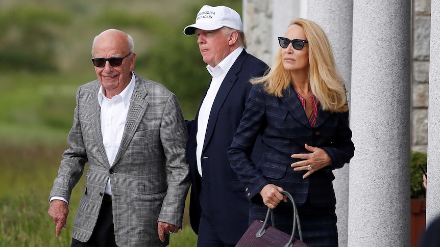 Donald Trump, Rupert Murdoch and Jerry Hall