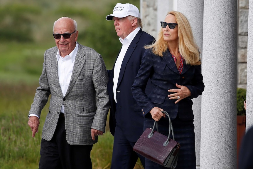 Donald Trump, Rupert Murdoch and Jerry Hall