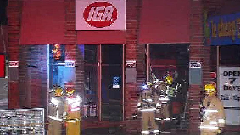 Fireman hurt during IGA supermarket blaze