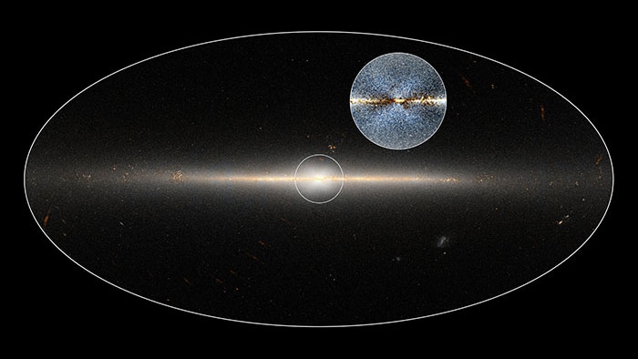 Map which shows the full 360-degree panorama of the sky as seen by NASA's WISE mission