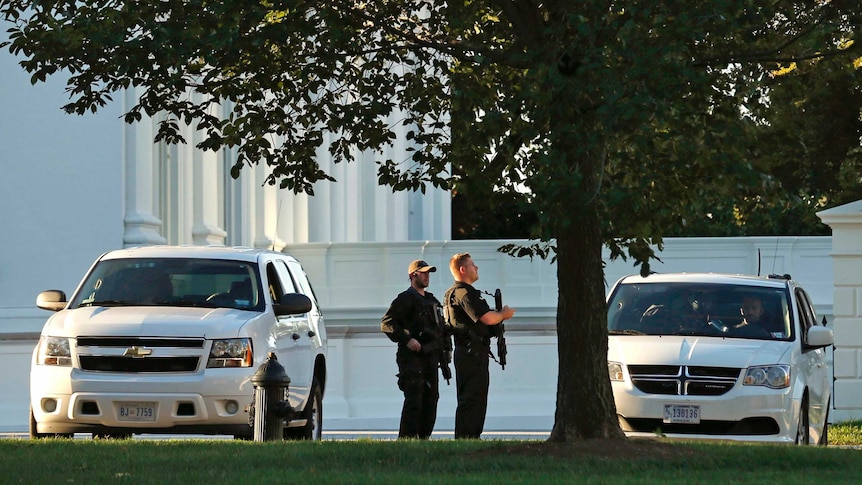 Secret Service on watch at the White House