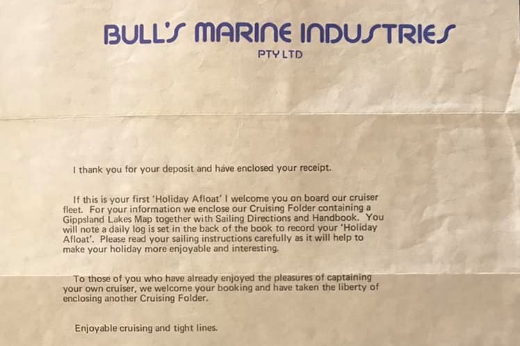A receipt for a Bulls Cruiser from 1977