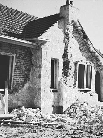 Damage to a house at Seacombe Park