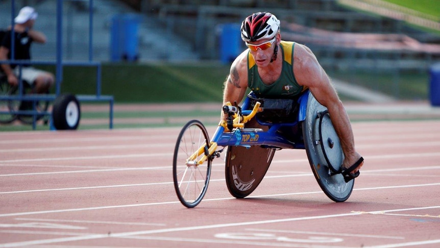 Wheelchair athlete Richard Nicholson AIS track
