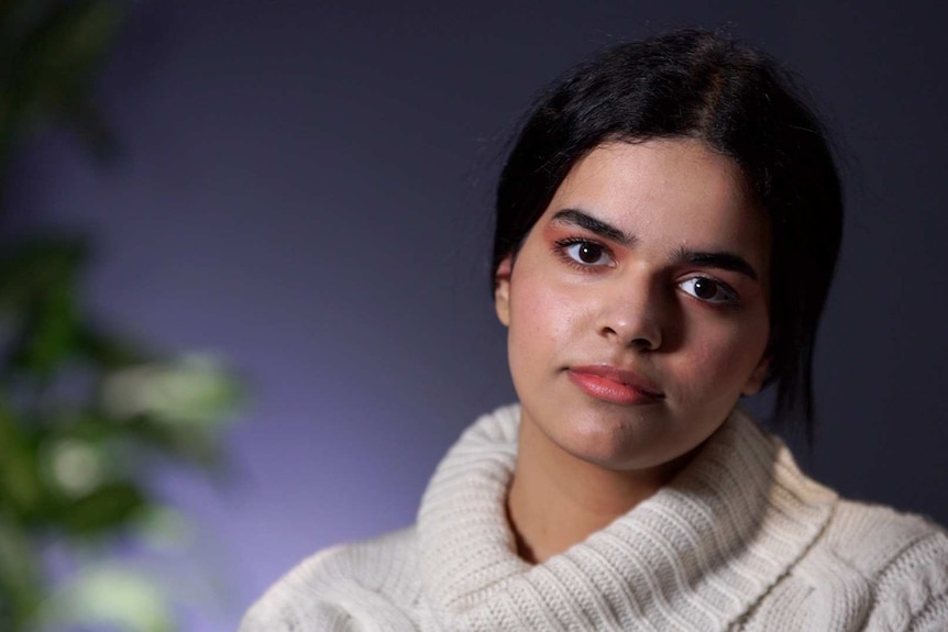 Rahaf Alqunun poses for a portrait.