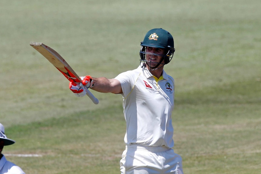 Mitchell Marsh celebrates a half-century against South Africa