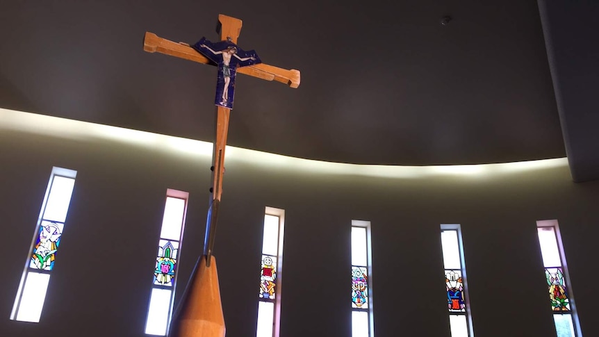 A cross in a chapel at the Australian Catholic University - good generic Christianity picture. (12 April 2016)