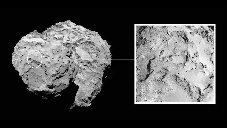 Primary landing site on comet
