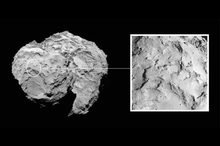 Primary landing site on comet