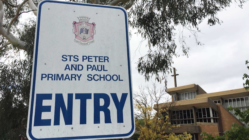 Sign at the front of the school.