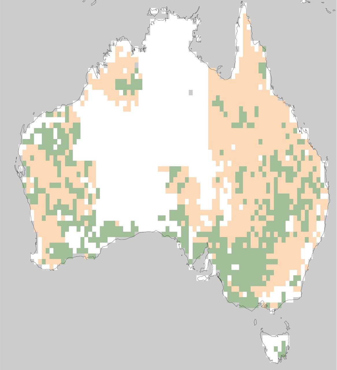 A map of Australia showing where glyphosate contamination exists