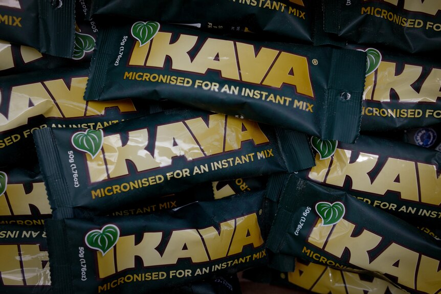 A box full of instant mix kava. 