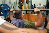 A soldier works out at the Soldier Recovery Centre in Darwin.