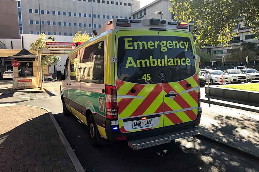 An ambulance outside the old Royal Adelaide Hospital.