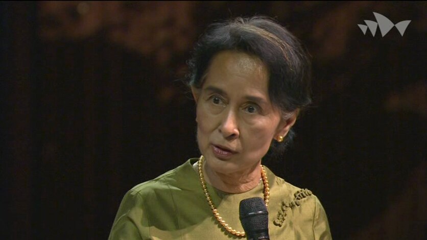 Aung San Suu Kyi speaks at the Sydney Opera House